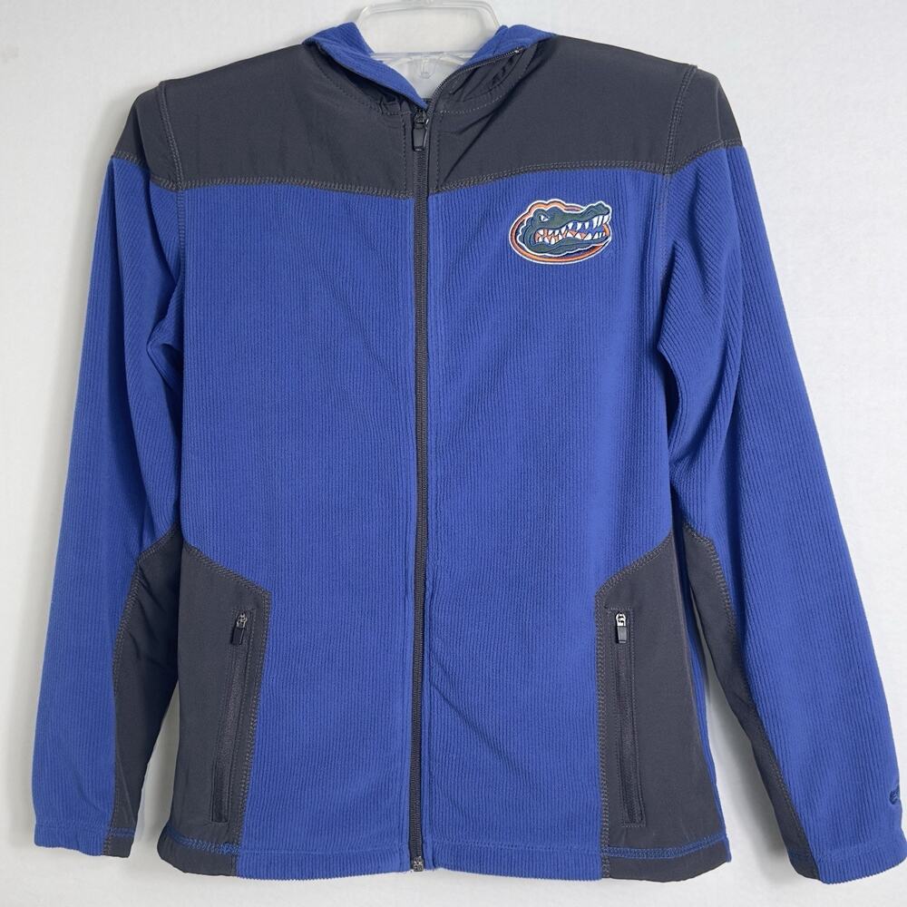 Florida Gators YOUTH M(12-14) Hooded Jacket Colosseum Full Zip Fleece Blue Black - Picture 2 of 11